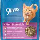 9Lives Kitten Essentials Chicken & Ocean Fish Dry Cat Food, 2.5lb Bag, Pack of 4, Best By: JUN 2027
