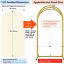 Hemmotop Beige Arch Backdrop Cover 7.2 ft, 6ft, Wedding Arch Covers Stretchy Backdrop 2 Set, Spandex 2 Sided Arched Background for Birthday, Party, Baby Shower, Decorations