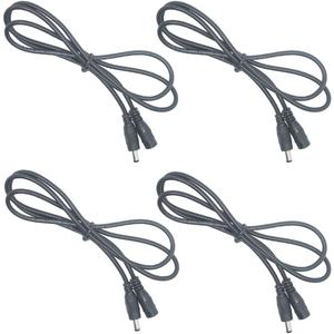 Litever Extension Cable 20 awg 3.3 ft, Extra for Litever LL-008 Series Under Cabinet Lights.5.5mm x 2.1mm DC Plugs, Male to Female, for 5~24VDC LED Light Strips, CCTV; Extension Jumper Cord-(4-Pack)