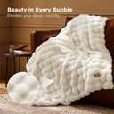 Bedsure GentleSoft Fluffy Faux Fur Throw Blanket for Couch, Soft Fuzzy Fleece Blankets & Throws, Cream Bed Decor Cozy Gifts for Women Teen Girls, Minky Thick Warm Plush Gifts for Birthday, Anniversary