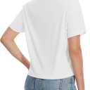 YUCOLEN Women's Crop Tops Summer Cotton Loose Basic T-Shirts (White, XL)