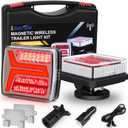 LINKITOM Magnetic Wireless Trailer Light kit, Rechargeable LED Tow Lights with Turn Signal, Brake, Running & Stop Lights, Waterproof for RV Camper Boat Trailer Towing