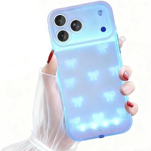 for iPhone 17 Pro Case Led Protective Cover Incoming Call Alert for iPhone 17 Pro 5G - Pink