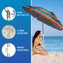 AMMSUN Beach Umbrellas for Sand Heavy Duty Wind Portable, 6.5ft Outdoor Umbrella with Sand Anchor and UV Protection, Parasols Includes Carry Bag for Beach, Patio, and Garden, Yellow Stripes