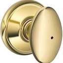 Schlage F40 SIE 605 16-080 10-027 Siena Bed and Bath Knob, Bright Brass