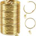 24 Pack 2 Inches Curtain Rings with Clips, Openable Drapery Metal Clip,Shower Curtain Clips with Rings, Iron Drapes Hangers Decorative for Windows Rods Rustproof (Gold)