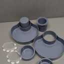 2PCS Resptasski Car Seat Cup Holder Snack Tray for Kids  Travel Tray for Car, Booster, Stroller, Outdoor Essentials Kit. Universal Adjustable Tray with Detachable Base for Snacks, Toys, Food (Grey)