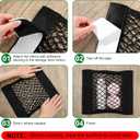 6 Pcs Mesh Cargo Net Universal Stretchable Elastic Rv Storage Netting with Adhesive Tape 4 Different Sizes Pocket Car Storage Net for Trunk Rv Boat Car Kitchen Cabinet Closet Home