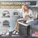 Premium Toddler Airplane Bed - Inflatable Airplane Bed for Toddlers, Plane Baby Mattress for Kids - Blow Up Air Mattress for Child Flight Sleep with Safety Belt, Innovative Valves, No Pump Needed
