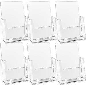 zavekia 6 Pack 6'' x 9'' Acrylic Brochure Holder,wide brochure leaflet booklet literature flyer catalog magazine. (6 x 9 in/ 6 Pack)