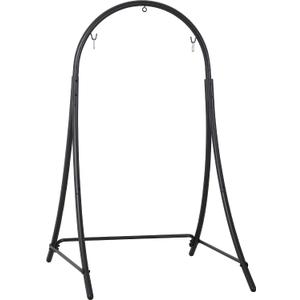 ANOW Adjustable Hammock Chair Swing Stand Only, Heavy Duty Hanging Chair Stand with Safety Hooks for Indoors Outdoors, Max 400 Lbs, Plus Size Version, Black
