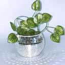 Disco Ball Vase,Disco Planter,Disco Ball Bowl,Disco Plant Holder,Silver Mirror Glass Disco Decor Vase for Table Centerpieces,Party,Bar,Office,3 * 4 * 4IN