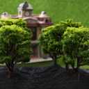 VANZACK Model Trees, 12 Pieces Plastic Pine Trees, 1:50 Scale, Green, for DIY Railways Landscape
