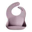 mushie Silicone Baby Bib | Adjustable Fit Waterproof Bibs (Pale Mauve)