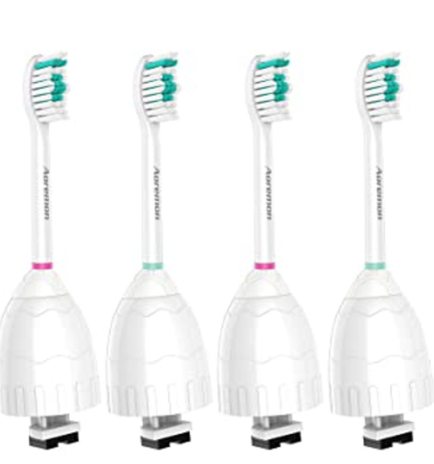 Aoremon Replacement Toothbrush Heads Compatible with Philips sonicare E-Series, 6 Pack Replacement Brush Heads Come with Caps Only 4 Pieces