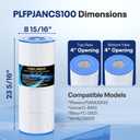 POOLPURE PLFPJANCS100 Pool Filter Replaces Jandy CS100, R0462200, PJANCS100, Ultral-B2, Porpoise PP-B2, Unicel C-8410, Filbur FC-0821, 1 Pack