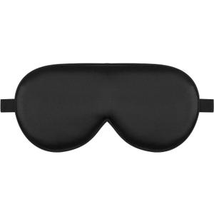 Alaska Bear Sleep Mask Silk Cover Eye Contour Built-in No Pressure for Sleeping, Upgrade Over Conventional Flat Satin Eye Masks, Machine Washable (Black)