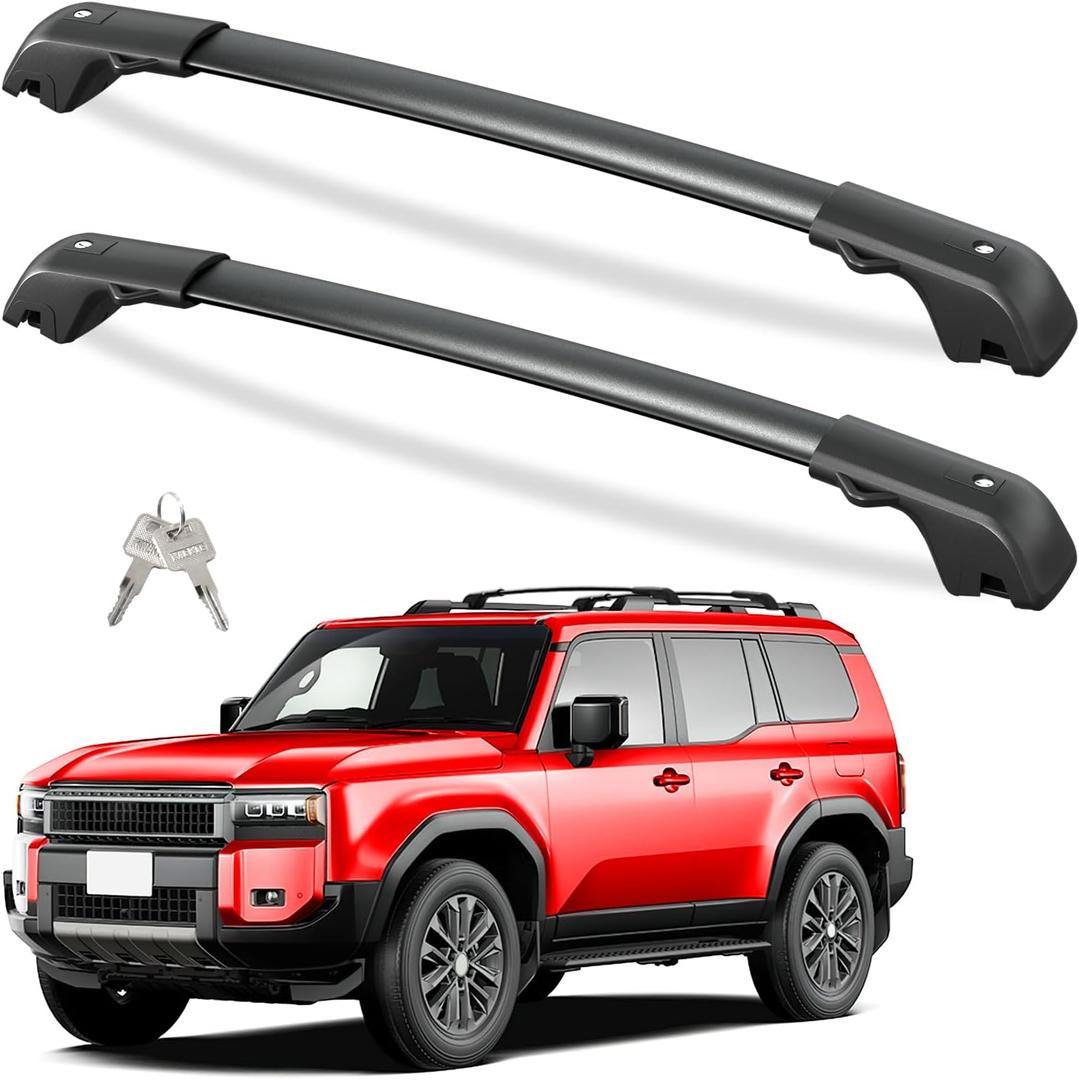 Tuyoung 300lbs Roof Rack Cross Bars Compatible with 2024 2025 2026 Toyota Land Cruiser 250 & 2024 2025 Lexus GX550 with Raised Side Rails, Lockable Aluminum Heavy Duty Roof Rails Crossbars