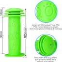 Kids Bike Grips - 105mm Bicycle Handlebar Grips with Mushroom Pattern for Bikes, Balance Bikes,Kick Scooters (Green)