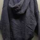 FAIABLE Mens Womens Double Zip Up Hoodie Oversized Acid Wash Heavyweight Fleece Cotton Zipper Hoodie Vintage Y2k Full Zipup Couples Streetwear Blue, S