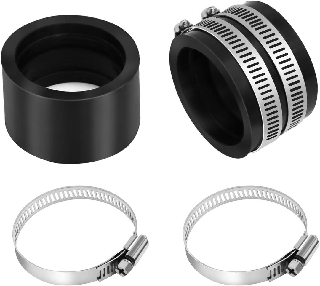 2PCS Motorcycle Carburetor Intake Manifold Interface Inlet Pipe Intake Manifold Rubber Carb Manifold Spare Part for Dirt Bike ATV Go Kart Motorcross (Black 35mm)