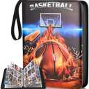 Basketball Card Binder, 2024-2025 Sports Trading Card with Sleeves Holder Album, 810 Pockets Basketball Card Holder Sheets with 45 Removable Sleeves for Collectors Boys and Girls Gift