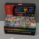 Guangna 288 Acrylic Paint Markers, Brush Tip Acrylic Paint Pens, QuickDrying Waterproof Ink, for Rock Painting Plastic Wood Canvas Glass Ceramic Metal Art Crafts Supplies Gift