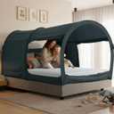 LEEDOR Bed Tent Dream Tents Bed Canopy Shelter Cabin Indoor Privacy Warm Breathable Pop Up Twin/Full/Queen for Kids and Adult Patent Pending(Mattress Not Included) (60"W x 80"L (Pack of 1), PitchBlack)