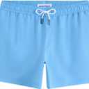 maamgic Mens Swim Trunks 5" Quick Dry Beach Shorts Stretch Swimming Trunks Shorts with Mesh Lining Zip Pockets (Blue, M)