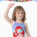 Disney Stitch Marvel Frozen Elsa Girls Swimsuits UPF 50+ One Piece Bathing Suits Sport Summer Swimwear for Kids Size 3-13Y