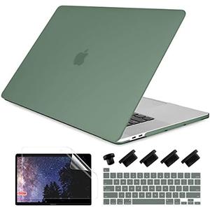 DONGKE Compatible with Older MacBook Pro 16 inch Case 2020 2019 A2141, Matte Plastic Hard Shell Case & Keyboard Cover for MacBook Pro 16 inch with Retina & Touch Bar Fits Touch ID, Midnight Green