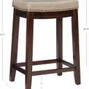 Linon Backless Counter Stool, Brown, Counter Height
