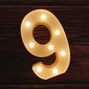 MUMUXI Marquee Light Up Letters | Large Light Up Numbers | Battery Powered and Bright with Every Letter of The Alphabet | for Wedding, Birthday, Party, Celebration, Christmas or Home Decoration (9)