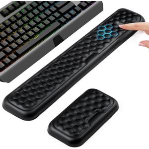 Wrist Rest for Keyboard and Mouse, gliship Wrist Rest for Computer Keyboard Mouse Memory Foam, Keyboard Arm Rest Wrist Support for Keyboard PU Leather with Non-Slip PU Silicone Base Pain Relief Black Wrist Rest for Keyboard and Mouse, gliship Wrist Rest for Computer Keyboard Mouse Memory Foam, Keyboard Arm Rest Wrist Support for Keyboard PU Leather with Non-Slip PU Silicone Base Pain Relief Black