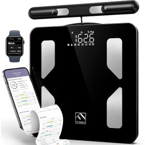 FITINDEX Body Composition Scale for Body Weight, Smart Scales with BMI, Body Fat, Muscle Mass, 8-Electrodes, 50 Composition Measurements, Bathroom, Digital, Bluetooth, FSA or HSA Eligible