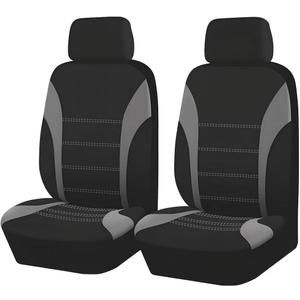 ZIMISI 2PCS Car Front Seat Covers, Comfortable Breathable Automotive Seat Covers with Removable Headrest Cover, Sporty Car Seat Protector Cushion for Cars, Trucks, SUVs (Grey)