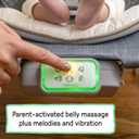 Ingenuity Gas Relief and Anti-Colic Baby Bouncer Seat and Rocker, Gentle Belly Massage to Relax and Soothe Bellies, Instant Tummy Soother, 20 Songs and Melodies – Parker