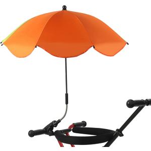 Chair Umbrella with Clamp, Universal Adjustable Beach Chair Umbrella UV Protection Sunshade Umbrella for Patio Chair, Beach Chair, Stroller, Sport Chair, Wheelchair and Wagon (Orange)