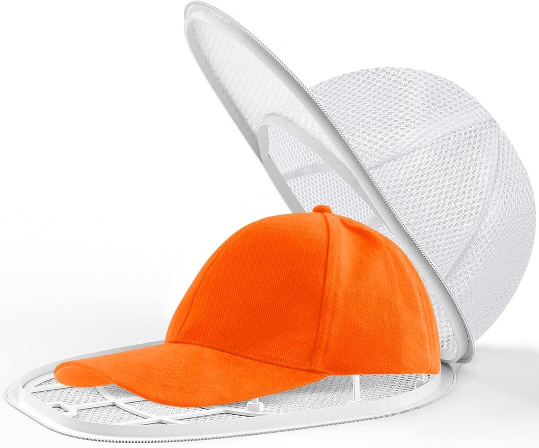 Eiito Hat Washer for Washing Machine,Hat Cleaner for Baseball Caps with Frame Cage and Mesh (1Pack white with mesh)