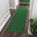 Ottomanson 2' x 10' Hallway Runner Extra Durable Non-Slip Rug Mat for Indoor & Outdoor Use - Ideal for Kitchen, Entryway, Patio & Garage - High-Traffic Carpet, Green