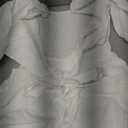 Women's White Summer Cotton Plaid Puff Sleeves Bow Casual Off-Shoulder Boho Midi Dress, Size L