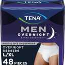 TENA Men Overnight Extra Coverage Underwear L/XL 48 ct (Large/X-Large)