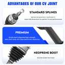 Front CV Axle Shaft Assembly Fit for 2011 2012 2013 2014 2015 2016 2017 2018 2019 2020 2021 2022 2023 Dodge Durango, for 2011-2021 Jeep Grand Cherokee, AWD, Left CV Joint Shaft, 1 pack