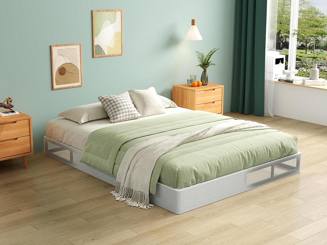 7 Inch Queen Box Spring,Black Heavy Duty Metal Mattress Foundation/Easy Assembly/Non-Slip/No Noise/Easy Clean Fabric Cover