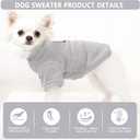 2 Pack Dog Sweaters with Leash Ring Warm Fleece Dogs Sweatshirt for Small Medium Dogs Pet Puppy Coat Apparel Outfits Winter Dog Clothes for Chihuahua, Yorkie, Bulldog, Dachshund Cats M, Grey