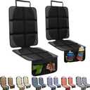 NEWFOM Car Seat Protector for Child Car Seat, 2 Pack Baby Car Seat Covers with Mesh Pockets & Non-Slip Backing 600D Durable Seat Protector Under Baby Car Seat for Car Back Seat (Black, Large)