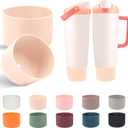 2 x 2PCS Silicone Boots for Owala FreeSip Sway 30oz, 40oz, and FreeSip Tumbler 40oz Bottles, Anti-Slip Protective Sleeve, Enhances Stability & Prevents Scratches, Apricot Beige