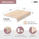 Ilyapa Wire Shelf Cover, 24x12 Inch, 5 Pack - Oak Print, PVC Faux Wood