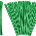 SUPERFINDINGS 100PCS Green Tubing Roll Flower Tubes 8.26inch~8.46inch Length Flower Bouquets Artificial Accessories Afloral Stems Simulation Lotus Stem for Bundling Artificial Flower Making