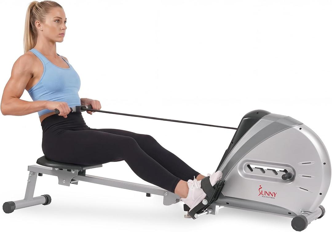 Sunny Health & Fitness Foldable Rowing Machine with LCD Monitor
Full-Body Cardio, Adjustable Resistance, LCD Digital Monitor, Foldable Design, Comfortable Seat